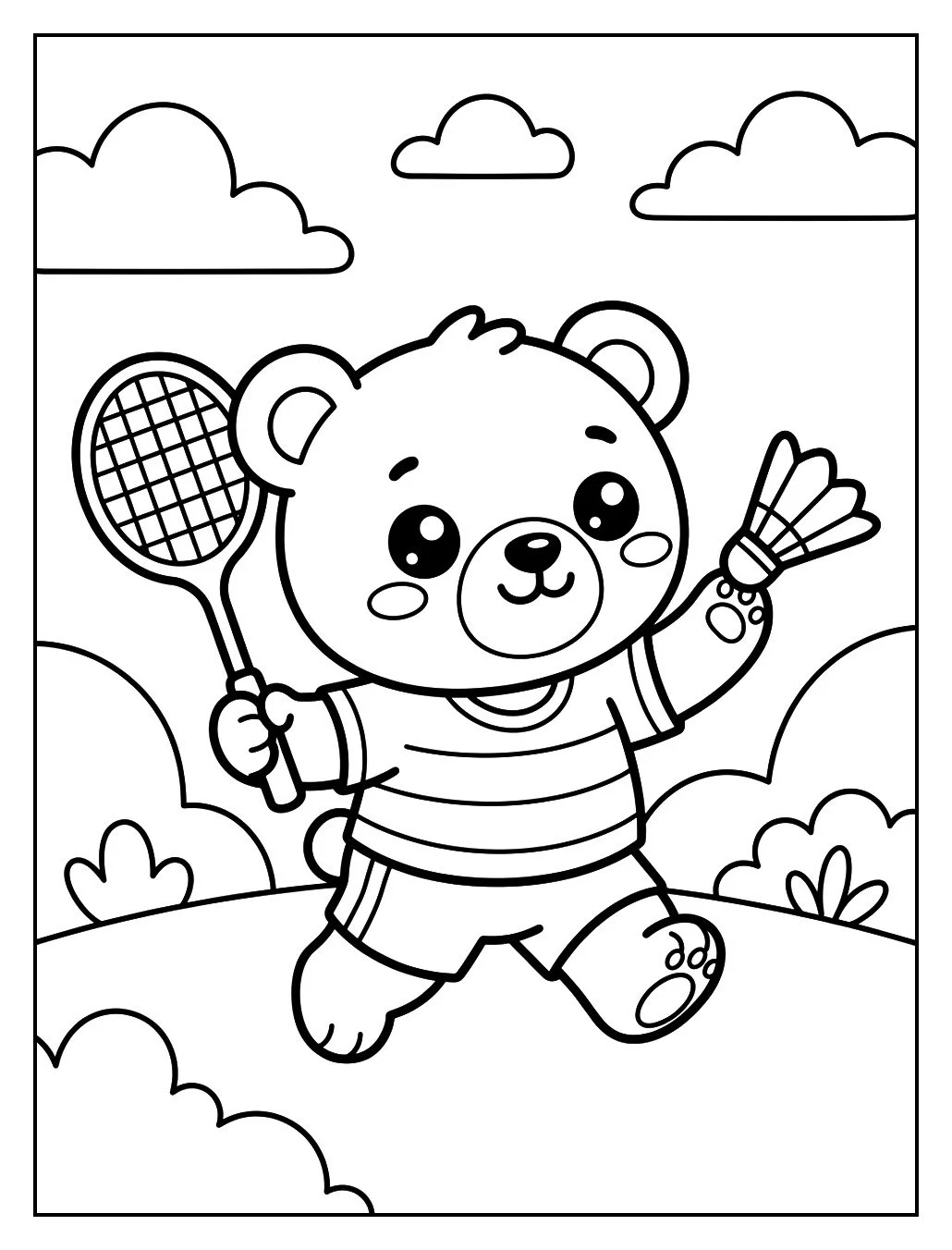 Badminton Oynayan Oyuncak Ayı