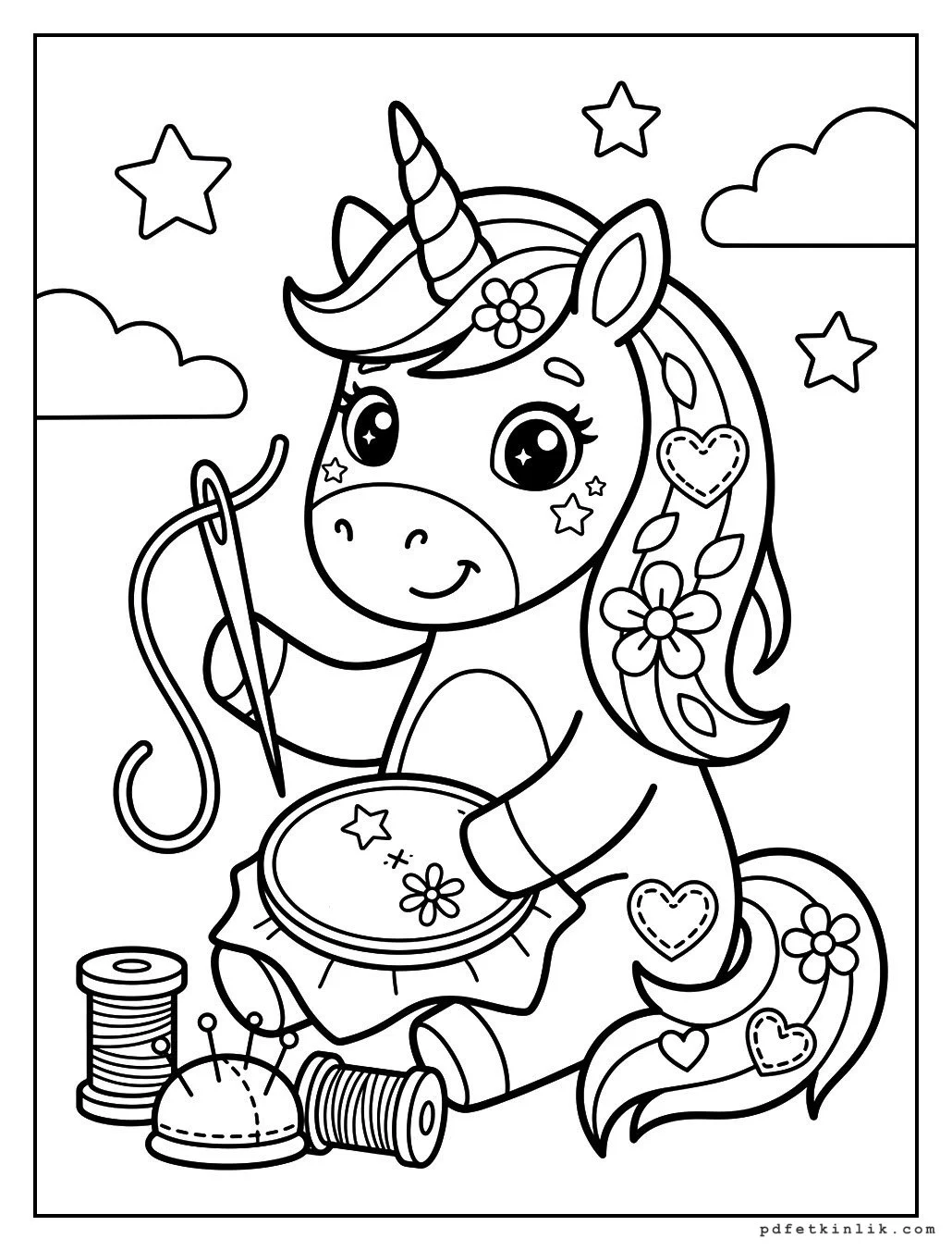 Dikiş Nakış Yapan Unicorn
