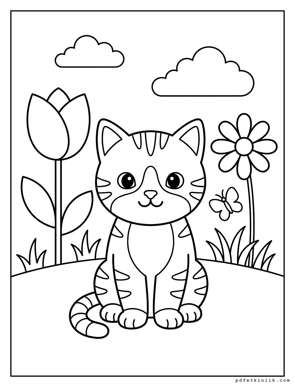 Sevimli Kedi Yavrusu Bahçede