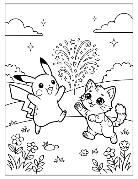 Pikachu ve Yavru Kedi