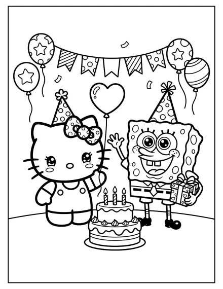 Hello Kitty ve Spongebob Parti