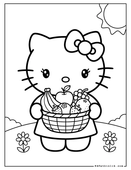 Hello Kitty Meyve Sepetiyle