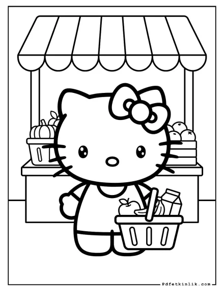 Hello Kitty Pazar Alışverişinde