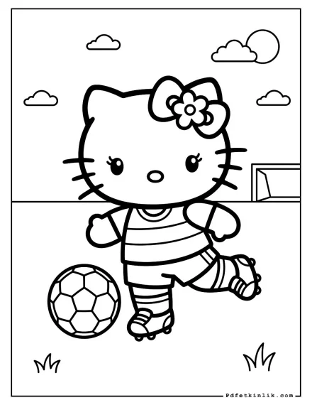 Hello Kitty Futbol Oynuyor