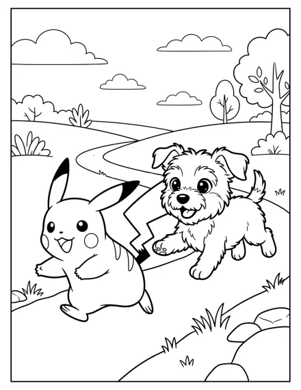 Pikachu ve Terrier Köpek