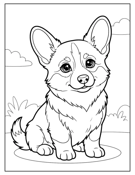 Gururla Oturan Corgi Yavrusu