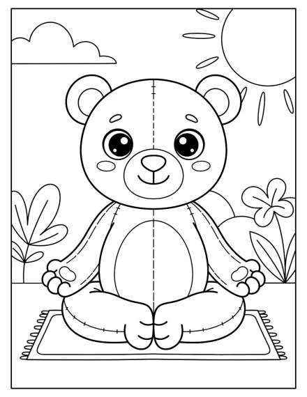 Yoga Yapan Oyuncak Ayı